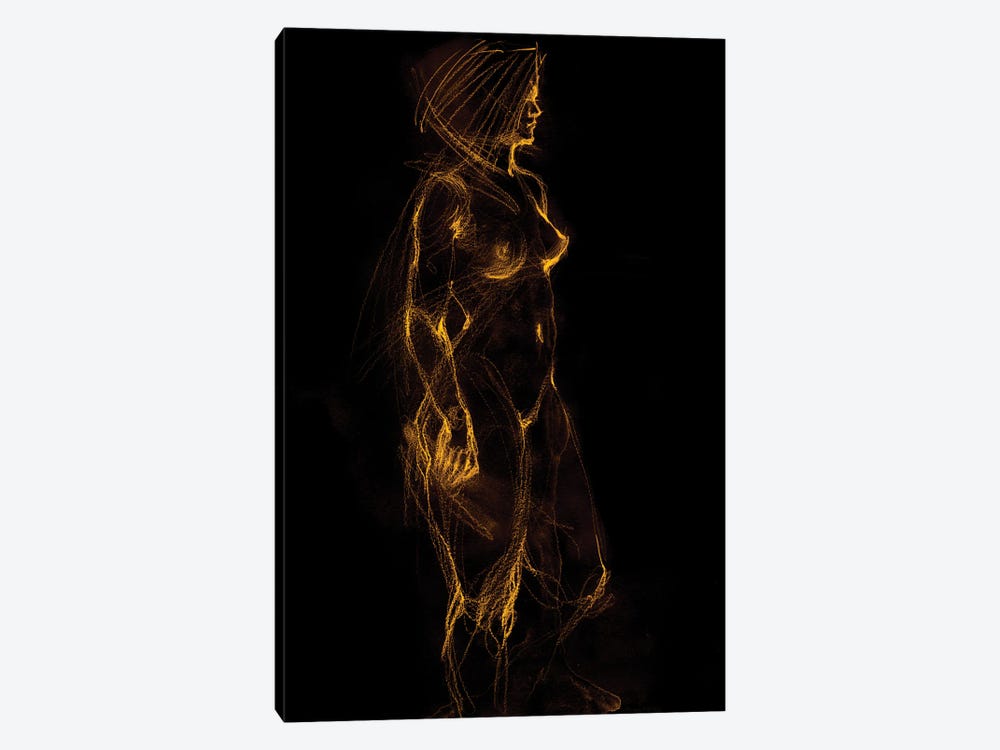 Golden Nude Glitter by Samira Yanushkova 1-piece Canvas Artwork
