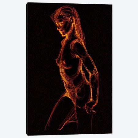 Nude Glittering Canvas Print #SYH210} by Samira Yanushkova Canvas Art Print