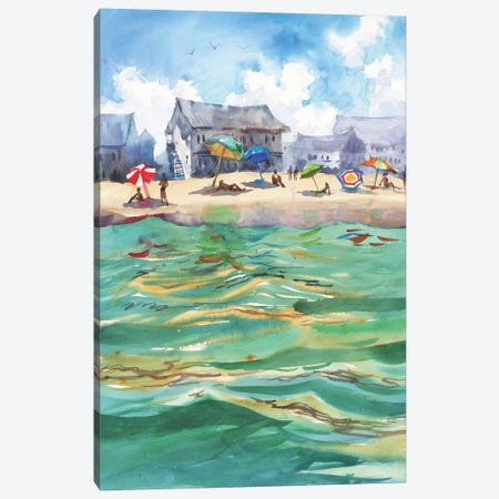 A Day At The Beach In The Water Canvas Print #SYH211} by Samira Yanushkova Art Print