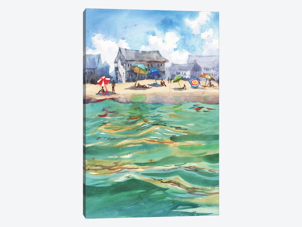 A Day At The Beach In The Water by Samira Yanushkova 1-piece Canvas Print