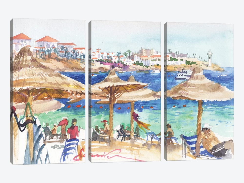 Paradise On The Beach by Samira Yanushkova 3-piece Canvas Art