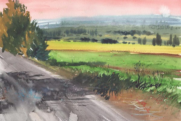 Middle Eastern Artists: Landscape Painting by Samira Yanushkova