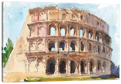 Italy Colosseum Canvas Art Print - Ancient Ruins Art