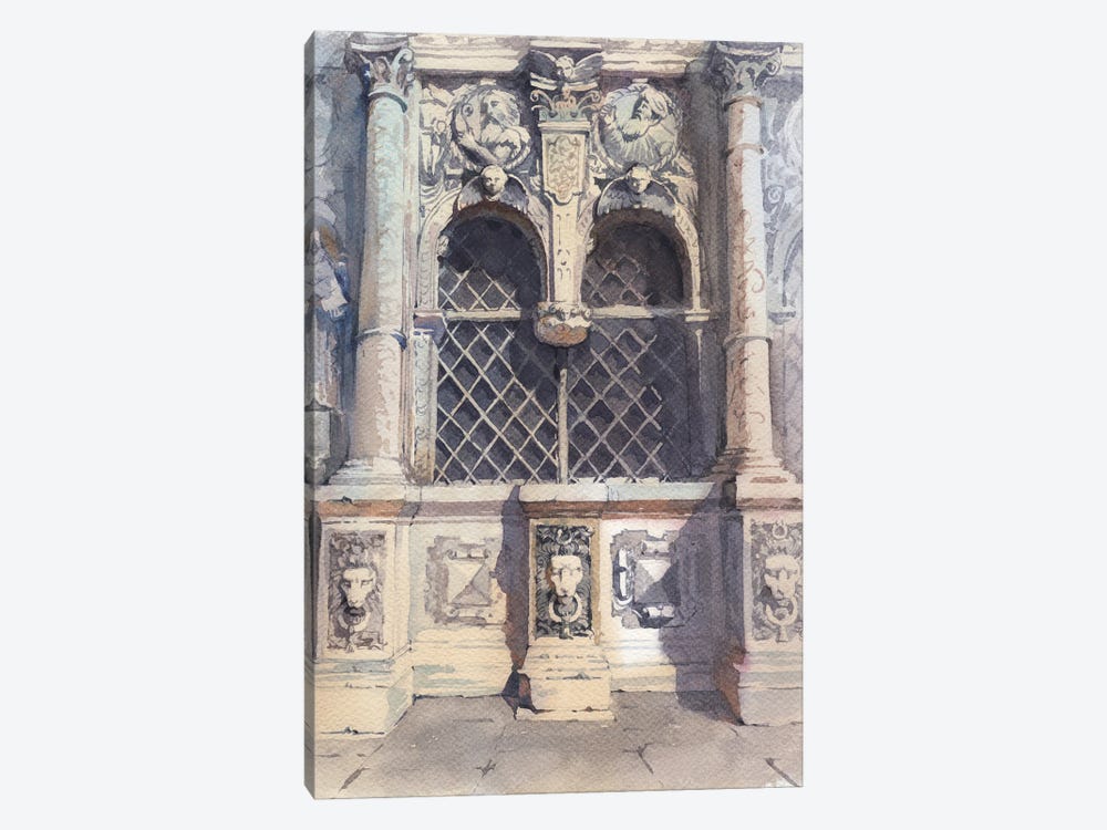 Vintage Doors Europe, Italy In Venice by Samira Yanushkova 1-piece Canvas Art Print
