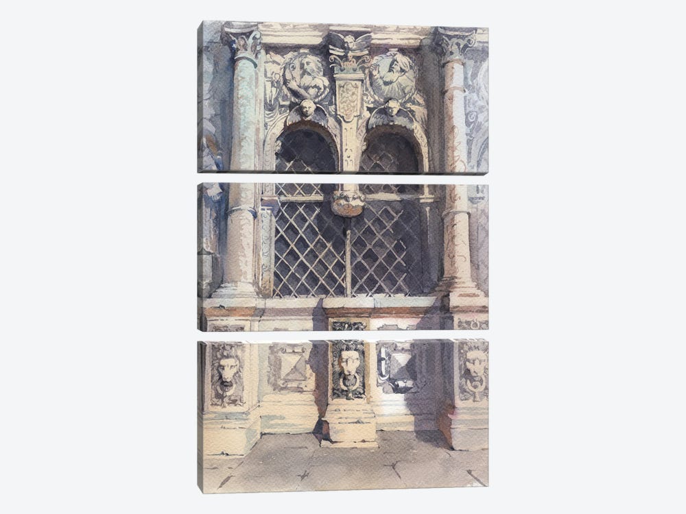 Vintage Doors Europe, Italy In Venice by Samira Yanushkova 3-piece Canvas Art Print