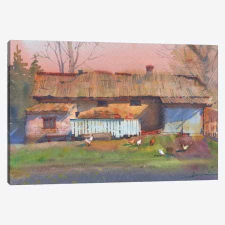 Landscape Painting Watercolor Canvas Print #SYH22} by Samira Yanushkova Canvas Art