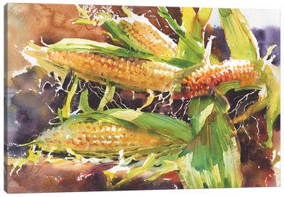 Corn Like Gold Sun Canvas Art Print - Samira Yanushkova
