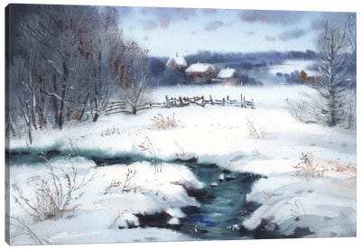 Snowfall Canvas Art Print - Samira Yanushkova
