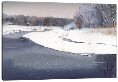 Scenic Nature Canvas Art Print - Rustic Winter