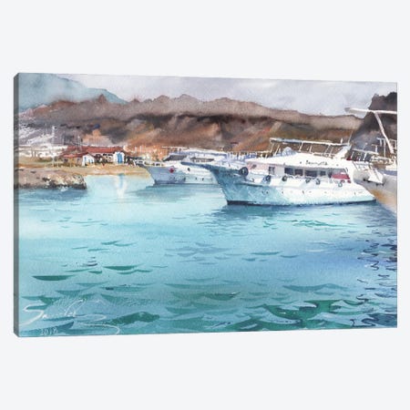 Yachts In The Sea Canvas Print #SYH249} by Samira Yanushkova Canvas Art
