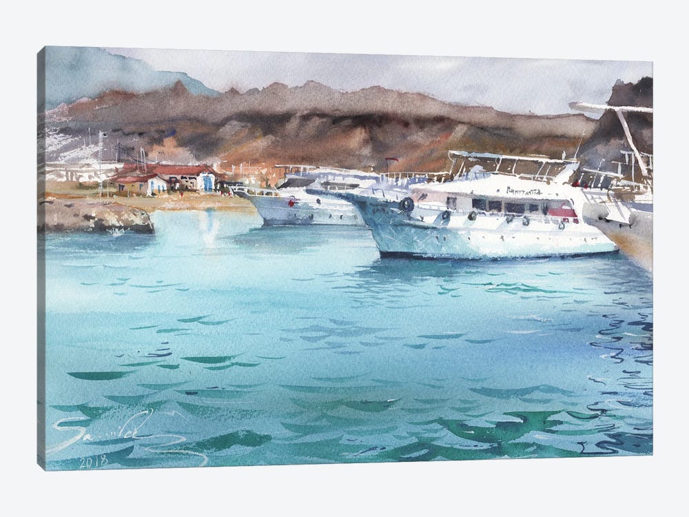 Yachts In The Sea by Samira Yanushkova 1-piece Canvas Wall Art