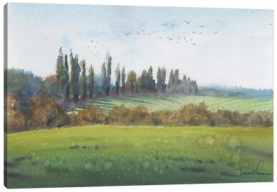 Landscape Watercolor Canvas Art Print - La Dolce Vita
