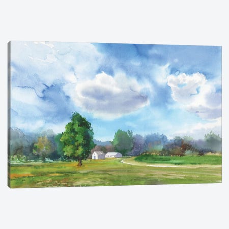Clear Beautiful Sky On The Field Canvas Print #SYH253} by Samira Yanushkova Canvas Art Print