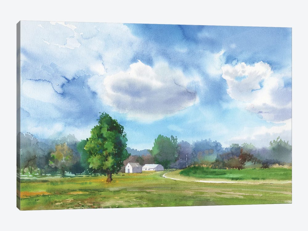 Clear Beautiful Sky On The Field by Samira Yanushkova 1-piece Canvas Print