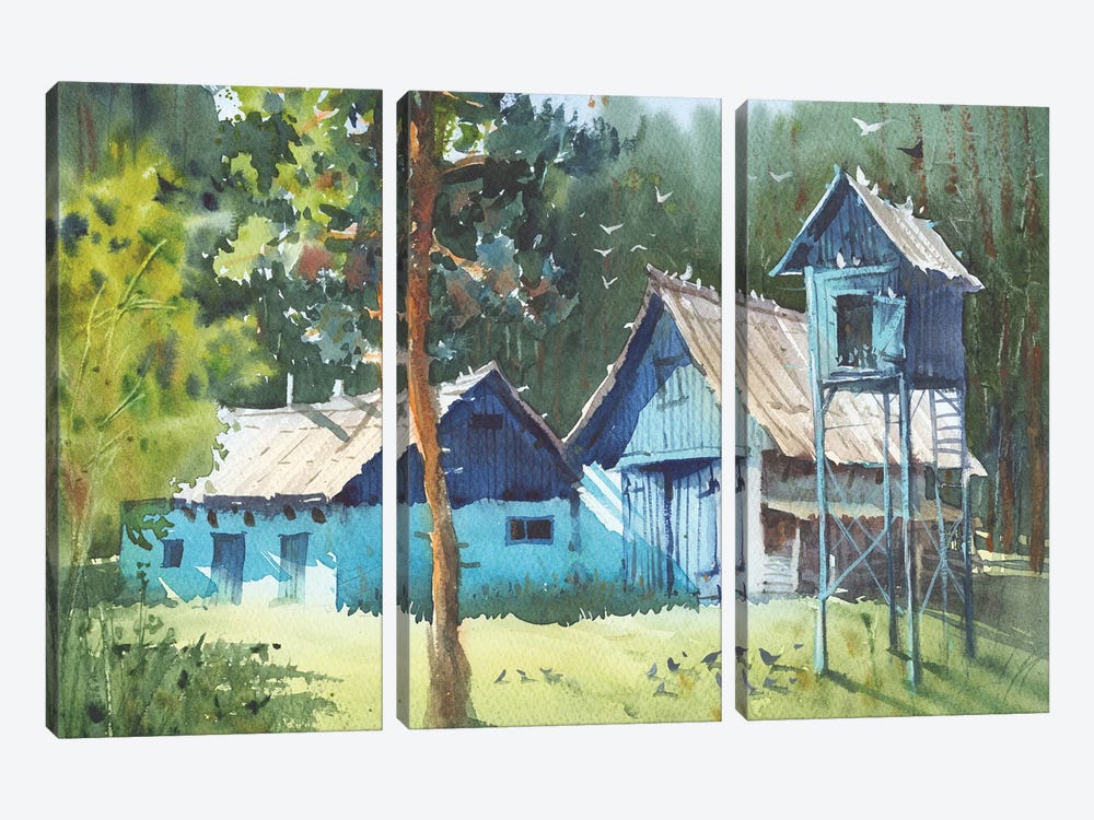 House In The Forest by Samira Yanushkova 3-piece Canvas Art