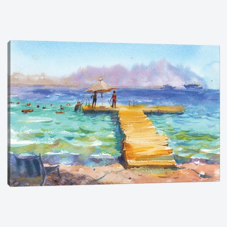 Sunny Holiday On The Beach Canvas Print #SYH265} by Samira Yanushkova Canvas Art Print