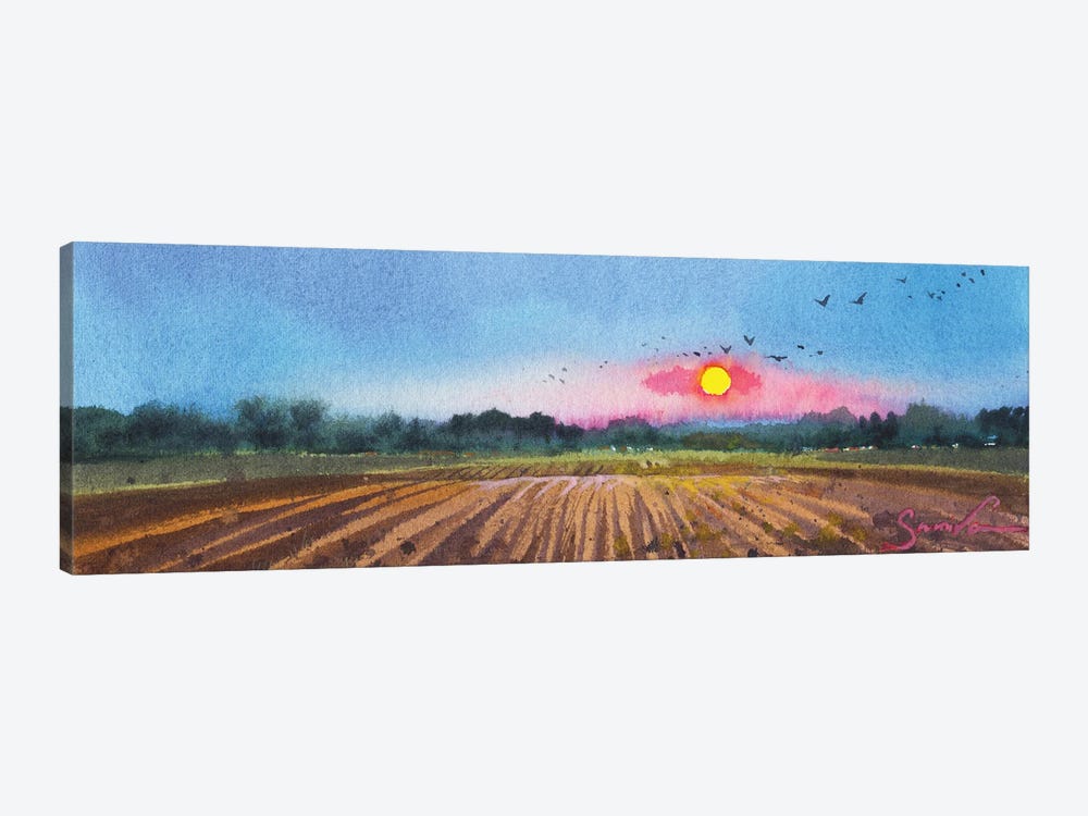 Wheat Field With Sun by Samira Yanushkova 1-piece Canvas Art
