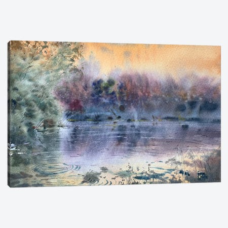 Landscape River Watercolor Canvas Print #SYH26} by Samira Yanushkova Canvas Print