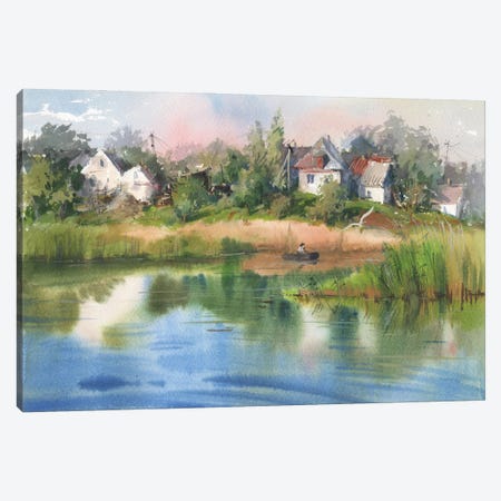 Picturesque Landscape On The River Bank Canvas Print #SYH271} by Samira Yanushkova Art Print