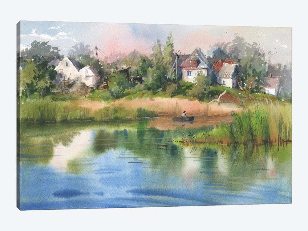 Picturesque Landscape On The River Bank by Samira Yanushkova 1-piece Canvas Print