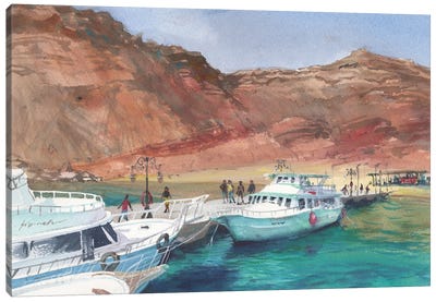 Yachts On The Sea Canvas Art Print - Yacht Art