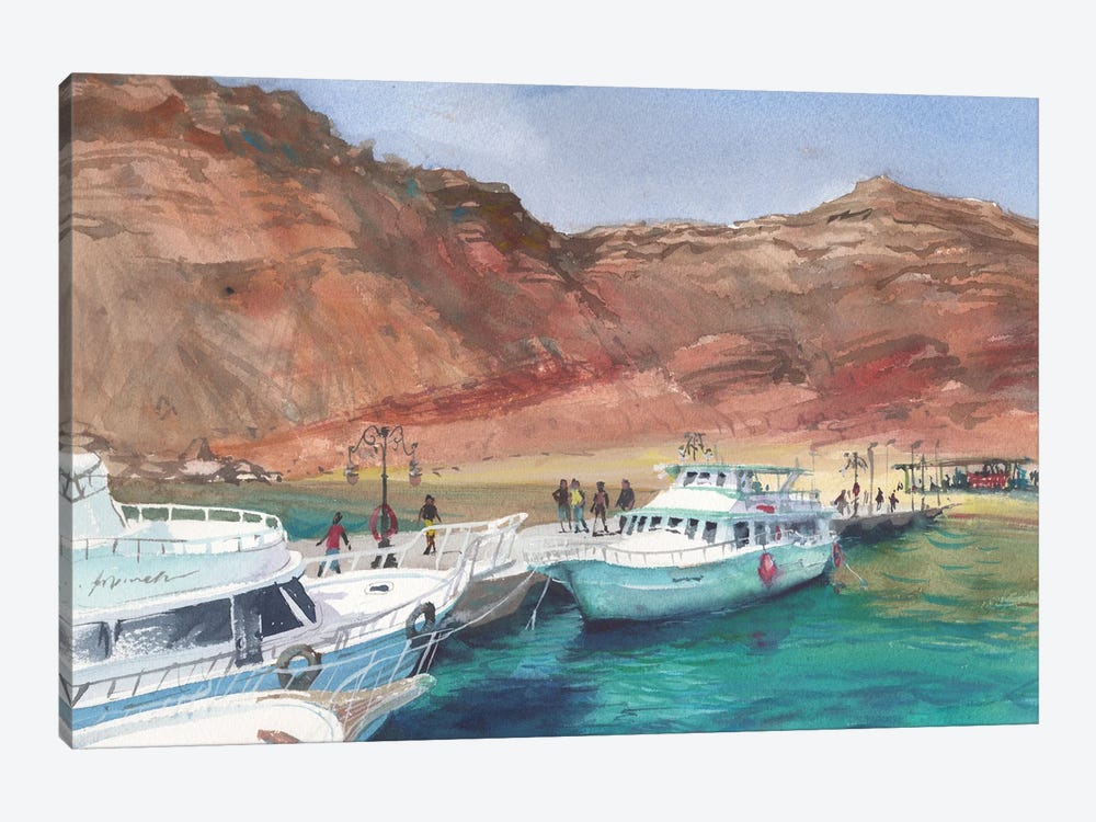 Yachts On The Sea by Samira Yanushkova 1-piece Canvas Print