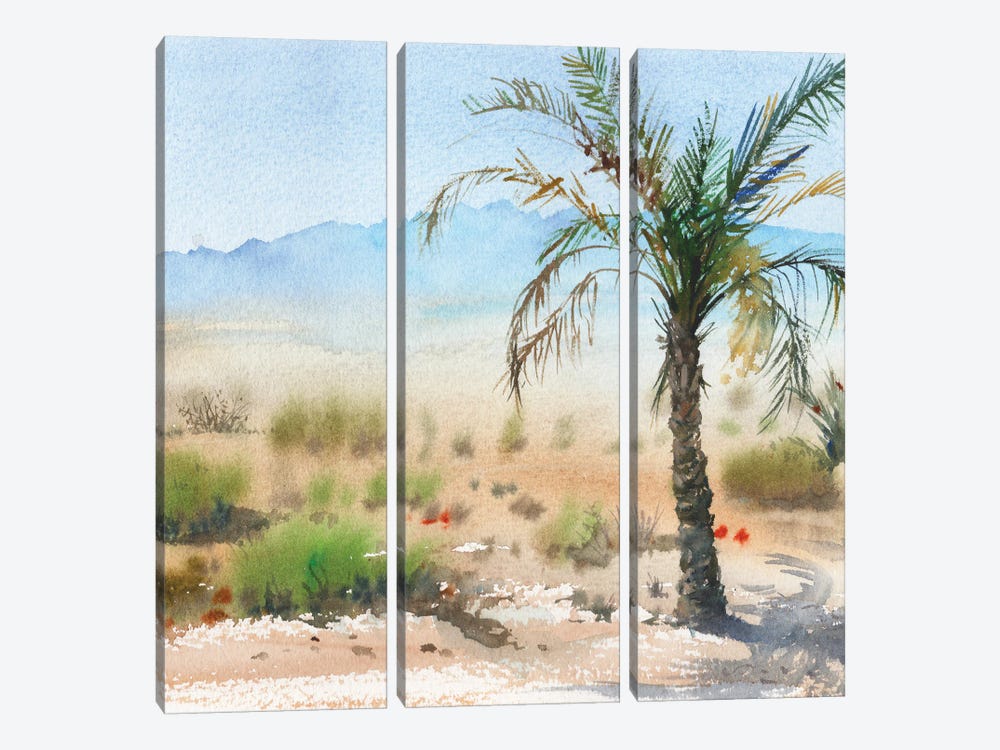 Oasis In The Desert by Samira Yanushkova 3-piece Canvas Wall Art