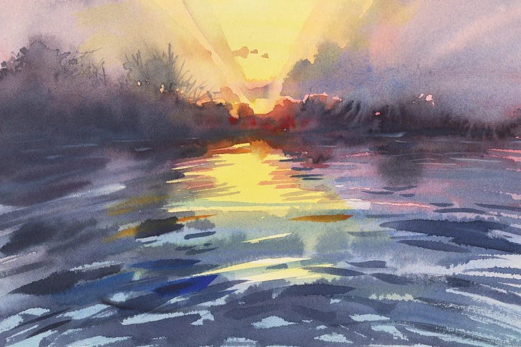 Sunrise On The Lake by Samira Yanushkova wall art