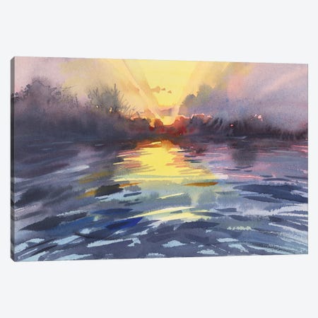 Sunrise On The Lake Canvas Print #SYH282} by Samira Yanushkova Canvas Art