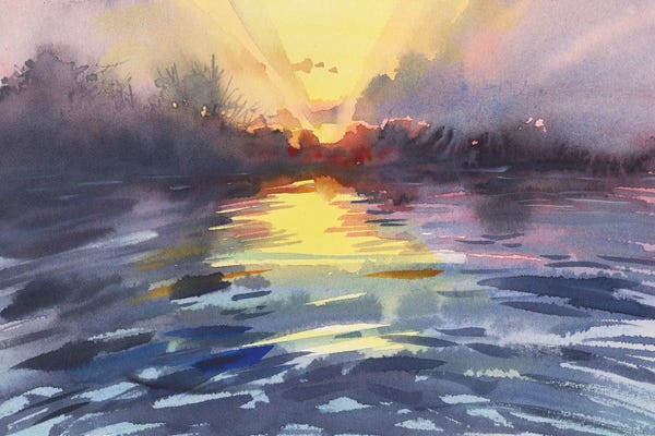 Lake Sunrises & Sunsets: Sunrise On The Lake by Samira Yanushkova