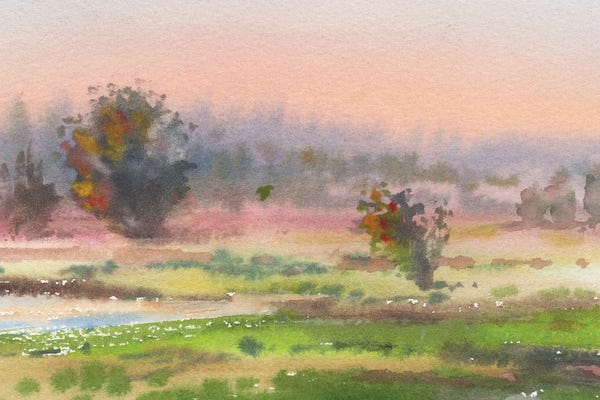 Pastels: Summer Landscape by Samira Yanushkova