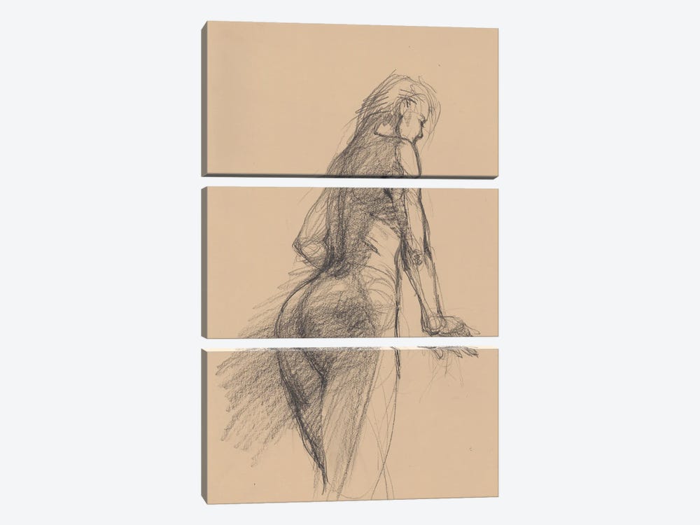 Beautiful Nude Model by Samira Yanushkova 3-piece Canvas Print