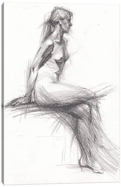 Female Nude Figure Canvas Art Print - Samira Yanushkova