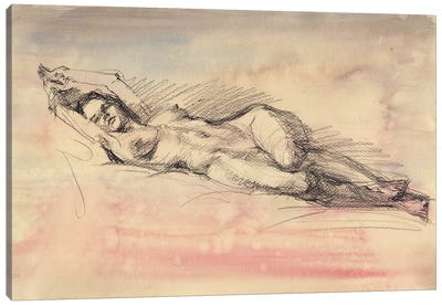 Sensual Nude Canvas Art Print - Samira Yanushkova