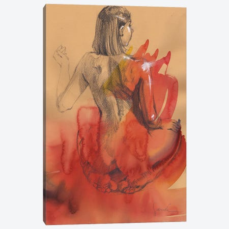 Fiery Nude Canvas Print #SYH309} by Samira Yanushkova Canvas Print
