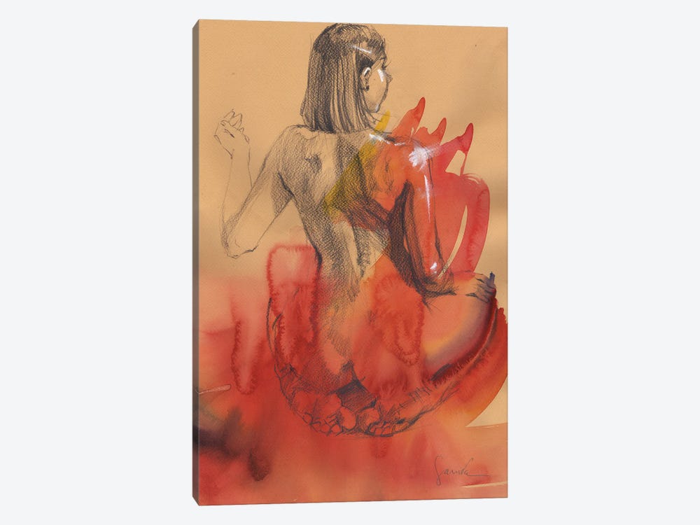 Fiery Nude by Samira Yanushkova 1-piece Canvas Art Print