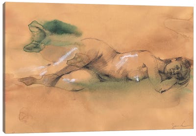 Beautiful Nude Woman Canvas Art Print - Samira Yanushkova