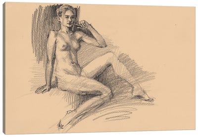 Nude Beautiful Woman Canvas Art Print - Samira Yanushkova