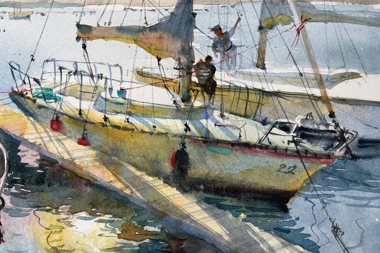 Yachts In The Sunlight by Samira Yanushkova wall art