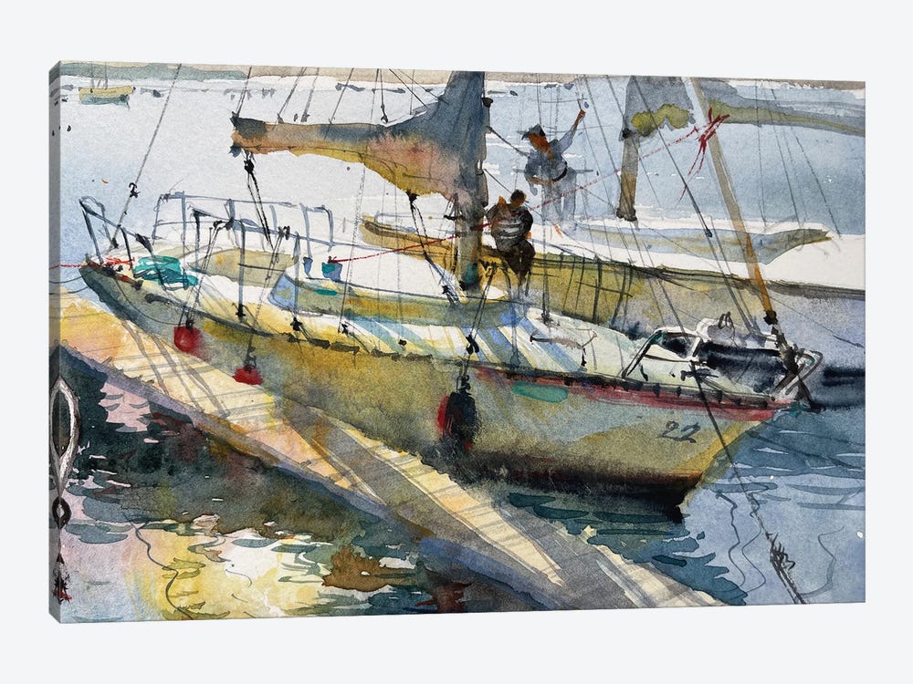 Yachts In The Sunlight by Samira Yanushkova 1-piece Canvas Artwork