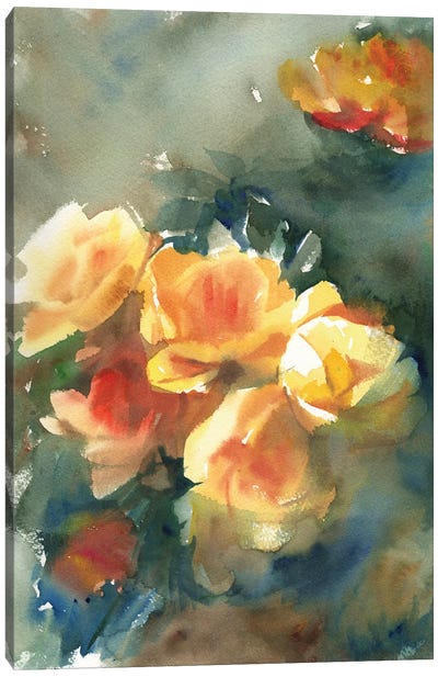 Abstract Flowers Canvas Art Print - Samira Yanushkova