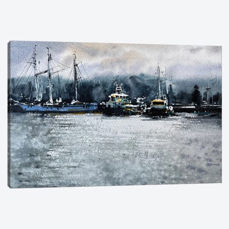 Yachts Paintings Watercolor Canvas Print #SYH336} by Samira Yanushkova Canvas Print