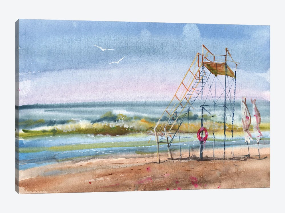 Seascape Watercolor by Samira Yanushkova 1-piece Canvas Print