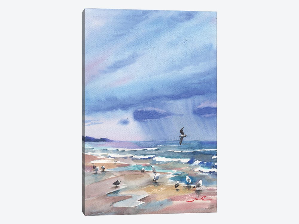 Seascape With Seagulls by Samira Yanushkova 1-piece Canvas Print