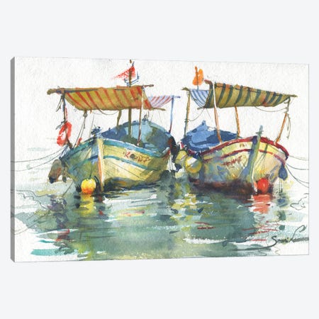 Boats Canvas Print #SYH387} by Samira Yanushkova Canvas Wall Art