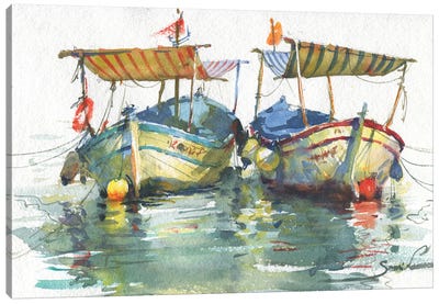 Boats Canvas Art Print - Yacht Art