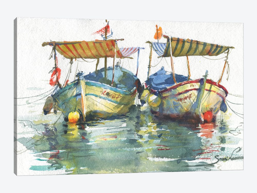 Boats by Samira Yanushkova 1-piece Canvas Print