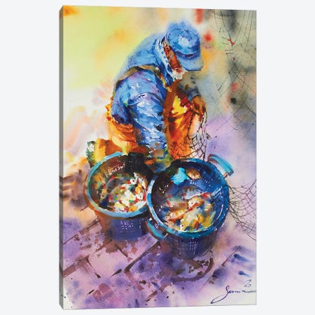 Fisherman Canvas Print #SYH38} by Samira Yanushkova Canvas Print