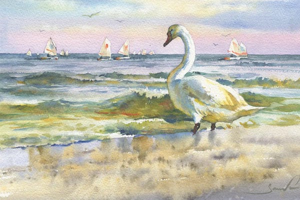 Samira Yanushkova: Sea And Birds by Samira Yanushkova