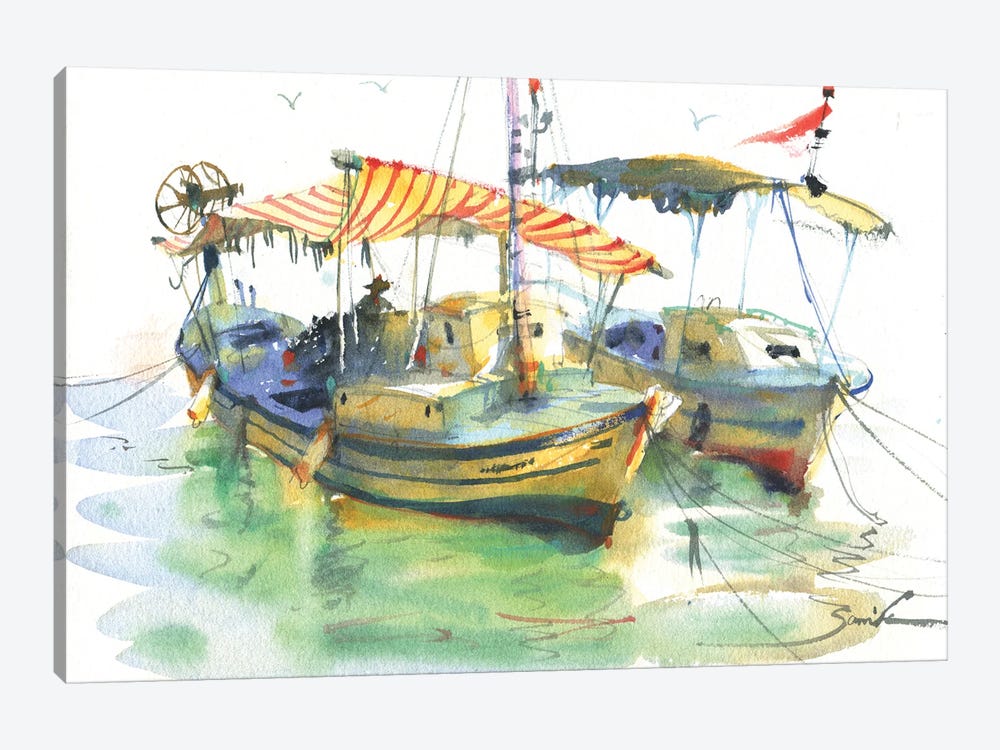Fishing Boat by Samira Yanushkova 1-piece Canvas Art